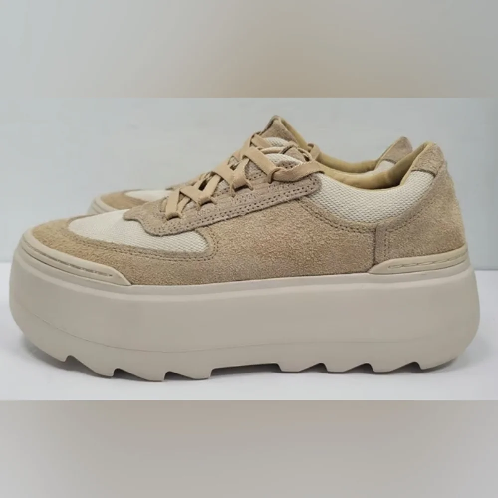 UGG Marin Mega Lace ‘Sand’ Platform Sneakers Size 8 NWOT MSRP $130 - Picture 2 of 9
